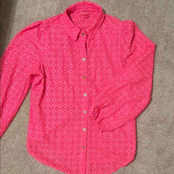 Lilly Pulitzer Tops - Pink Button-Up Blouse Lily Pulitzer